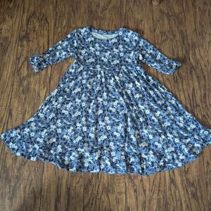 Sweet Bamboo Grey Floral Twirl Dress
